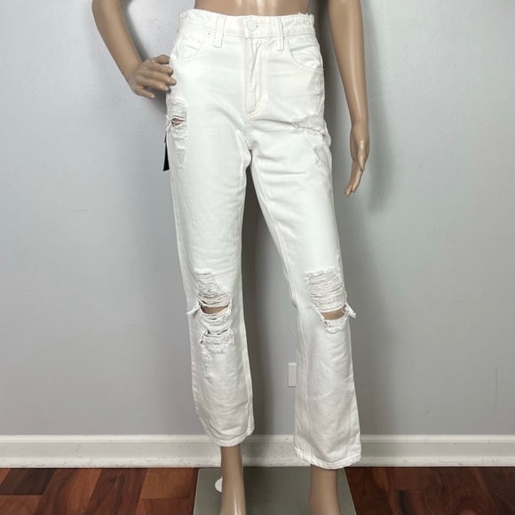 NEW ALEXANDER WANG REVOLVE WHITE DISTRESSED JEANS - Picture 2 of 10